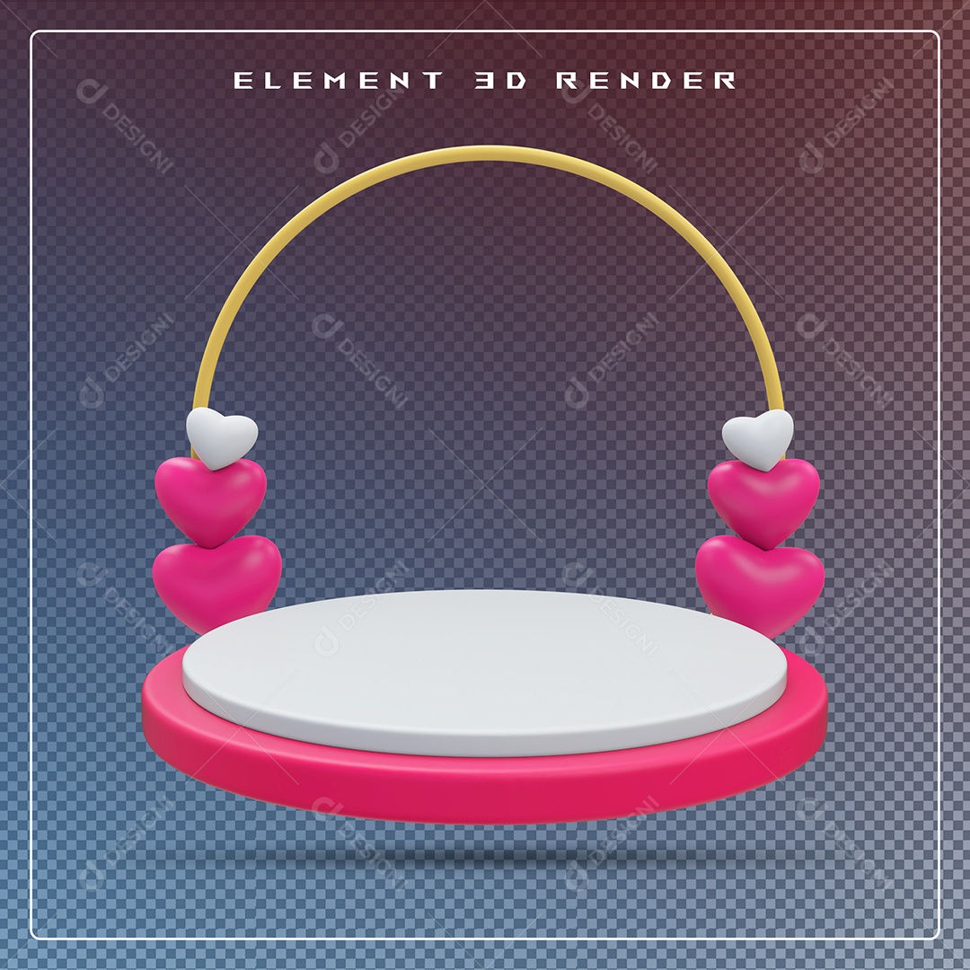 Podio Colorido Elemento 3D Para Composição PSD