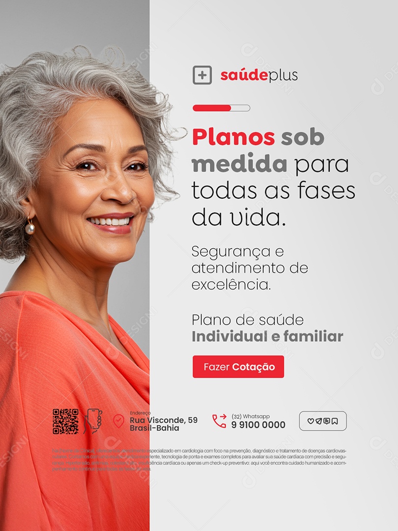 Convênio Médico Planos Sob Medida para Todas as Fases da Vida Social Media PSD Editável