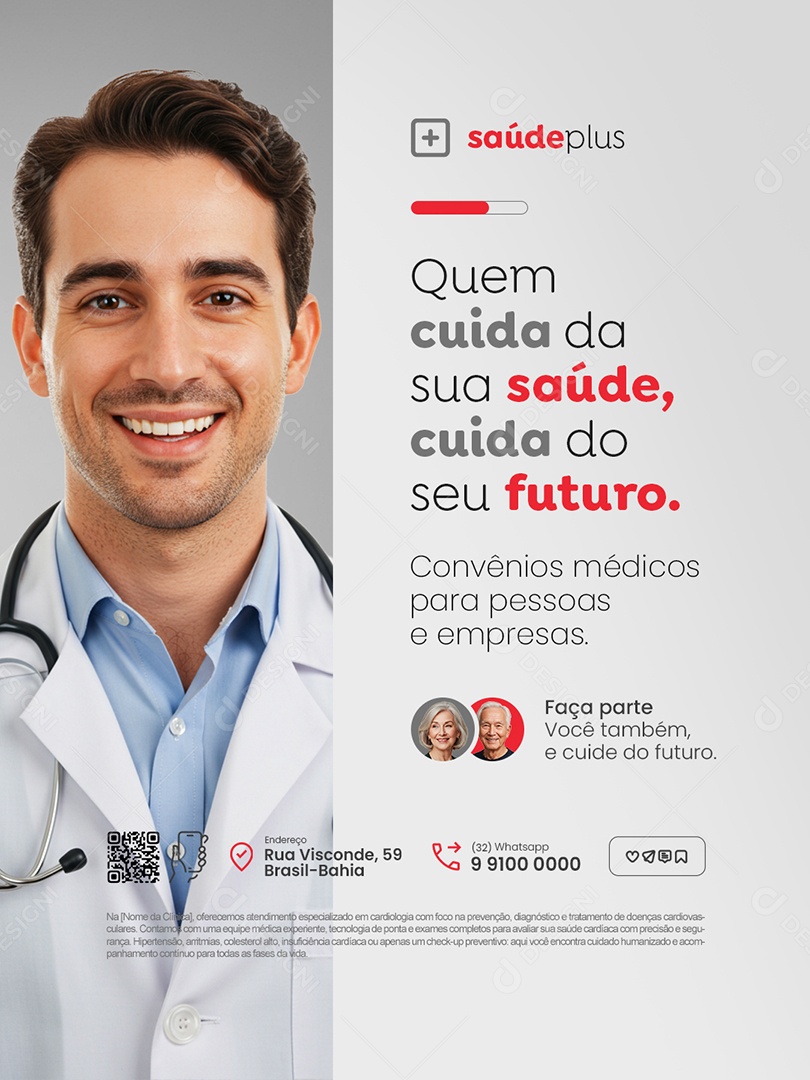 Convênio Médico Quem Cuida da Sua Saúde Cuida do Seu Futuro Social Media PSD Editável