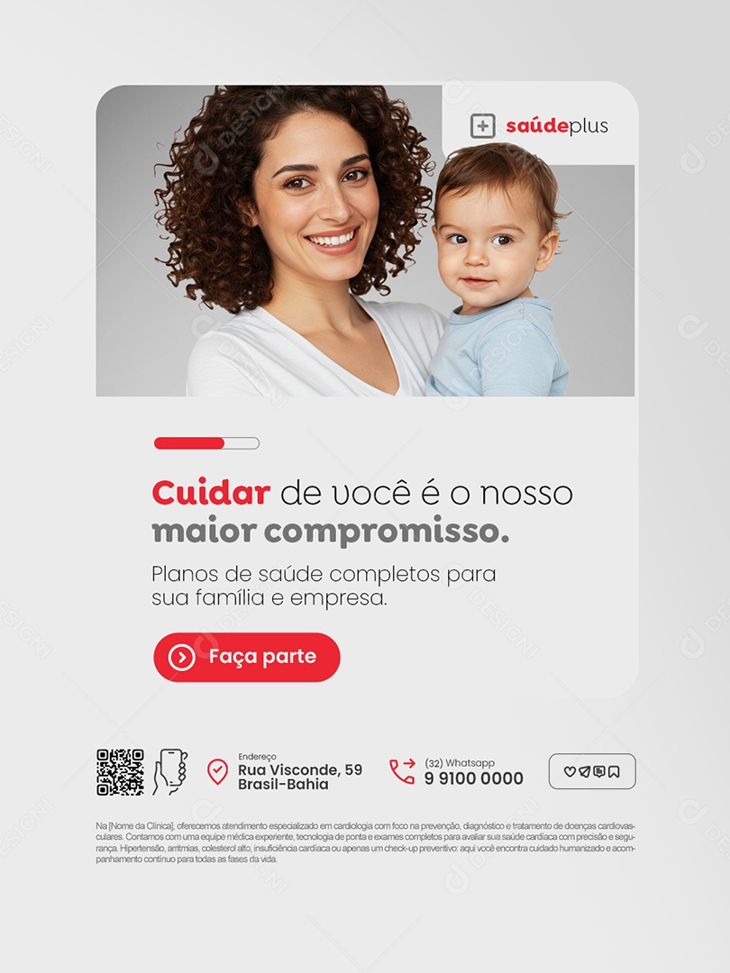 Convênio Médico Cuidar de Você é o Nosso Maior Compromisso Social Media PSD Editável