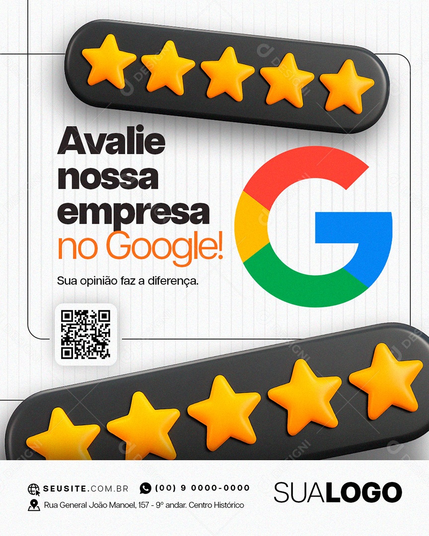 Marketing Avalie Nossa Empresa Social Media PSD Editável