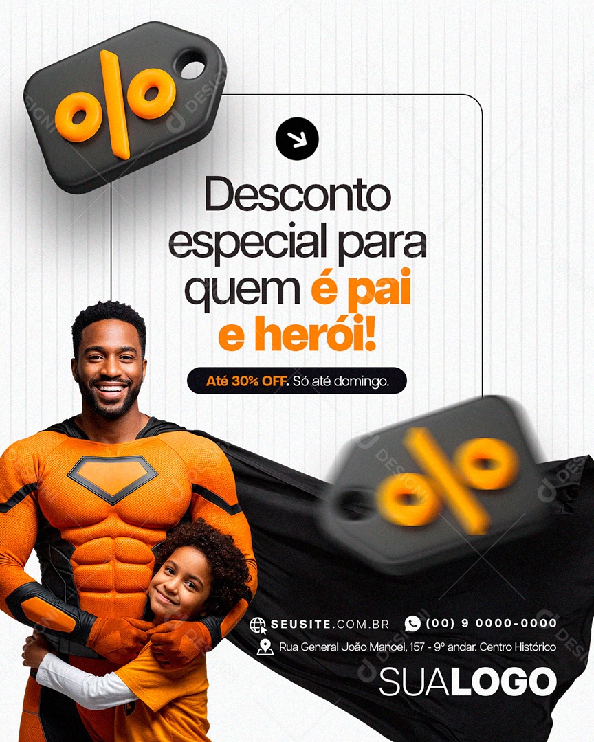 Marketing Descontos Dia dos Pais Social Media PSD Editável