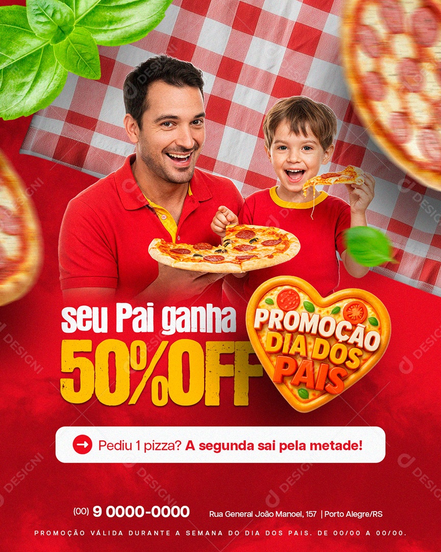 Promoção do Dia dos Pais Pizzaria Social Media PSD Editável