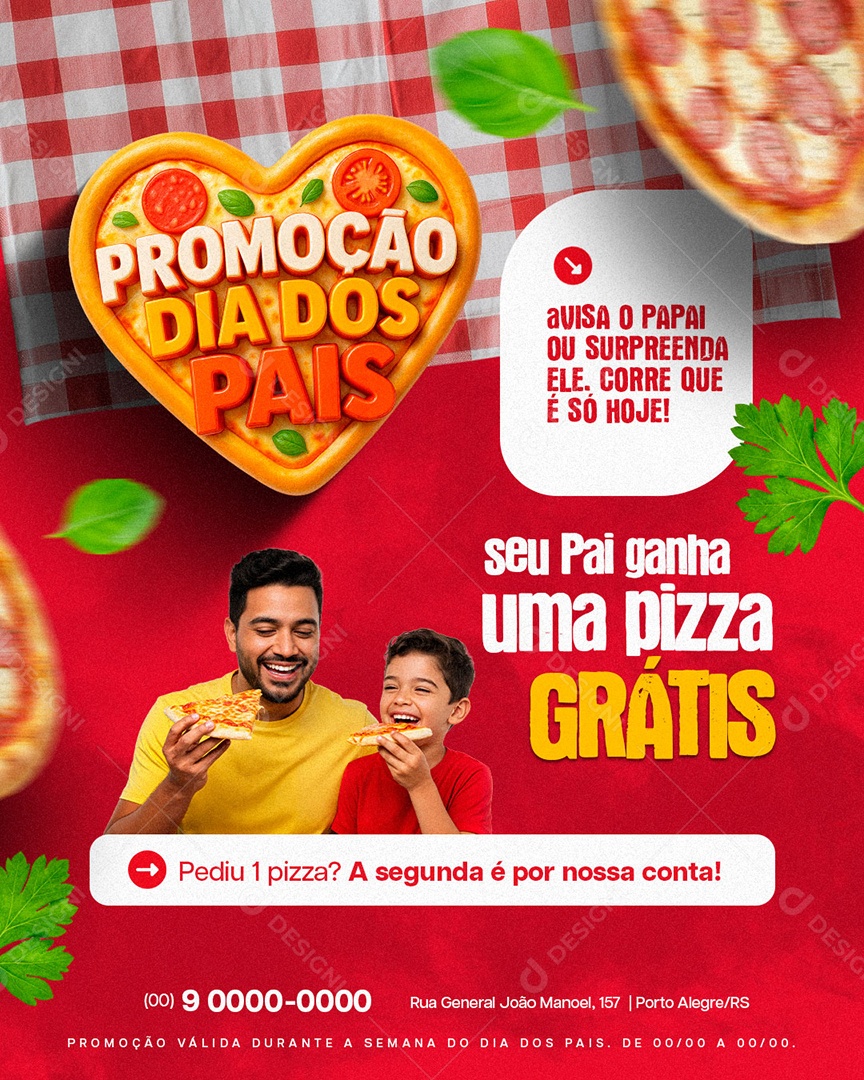 Promoção do Dia dos Pais Pizzaria Social Media PSD Editável