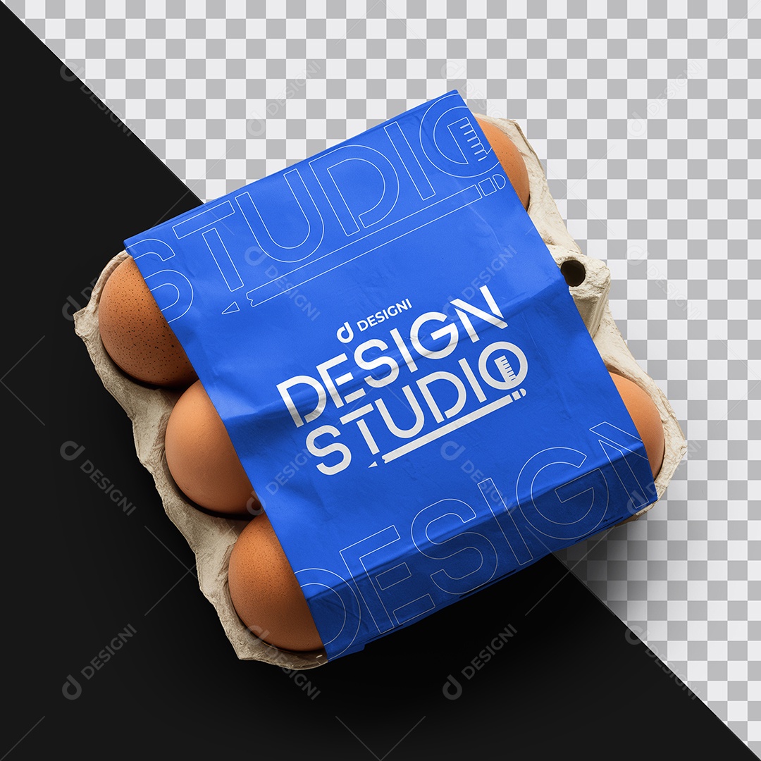 Mockup Embalagem Bandeja de Ovo PSD Editável