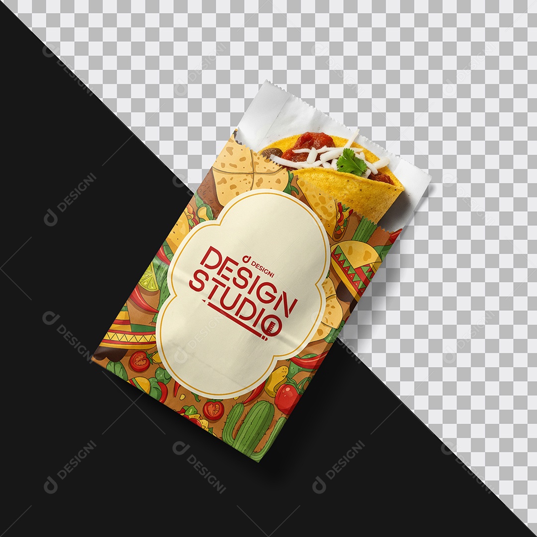 Mockup Embalagem Fast Food Taco PSD Editável