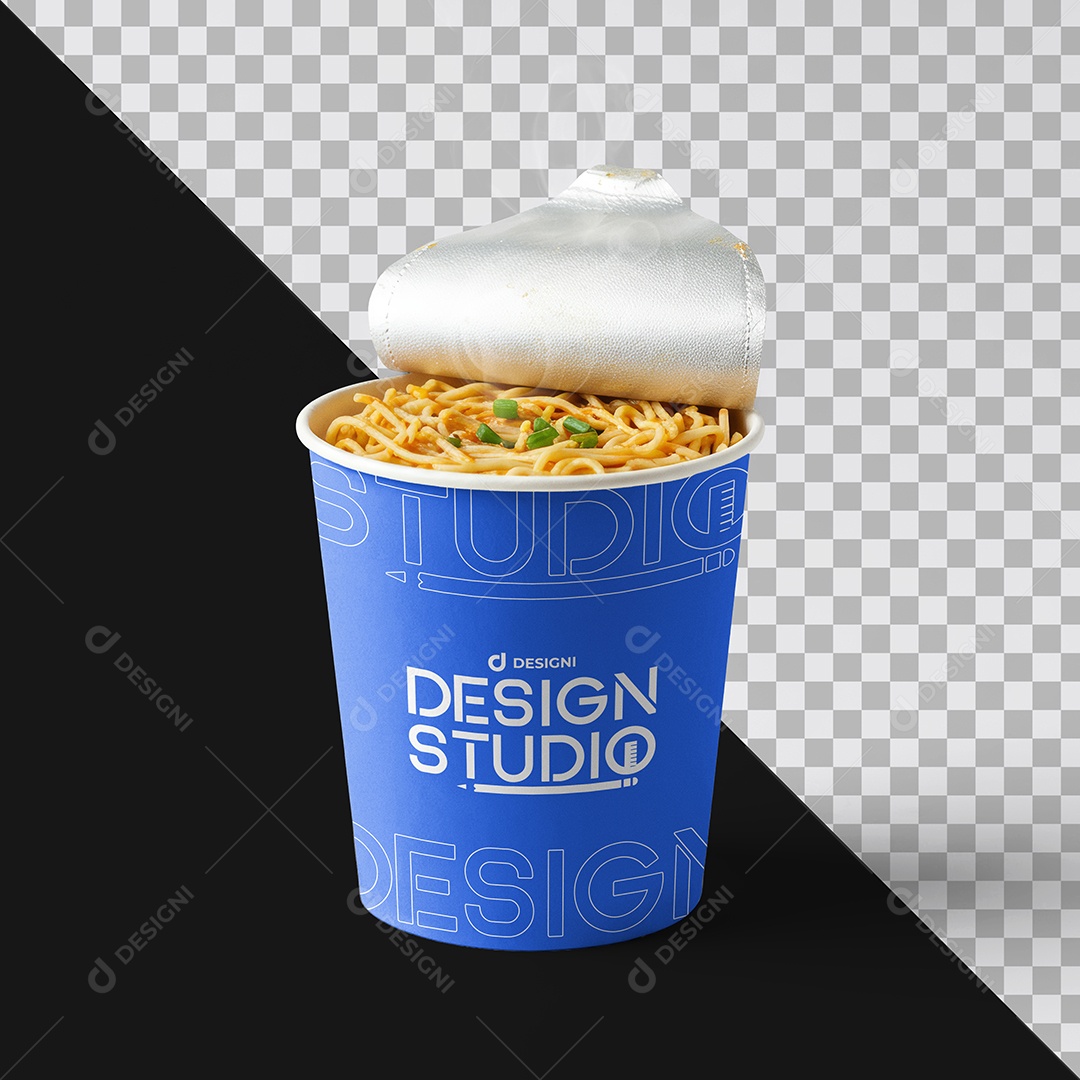 Mockup Embalagem Macarrão Instantâneo PSD Editável