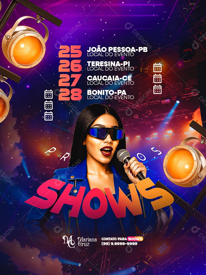 Flyer Próximos Shows Social Media PSD Editável