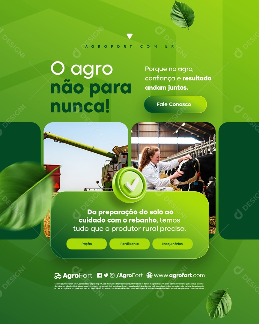 Agropecuária O Agro Não para Nunca Social Media PSD Editável