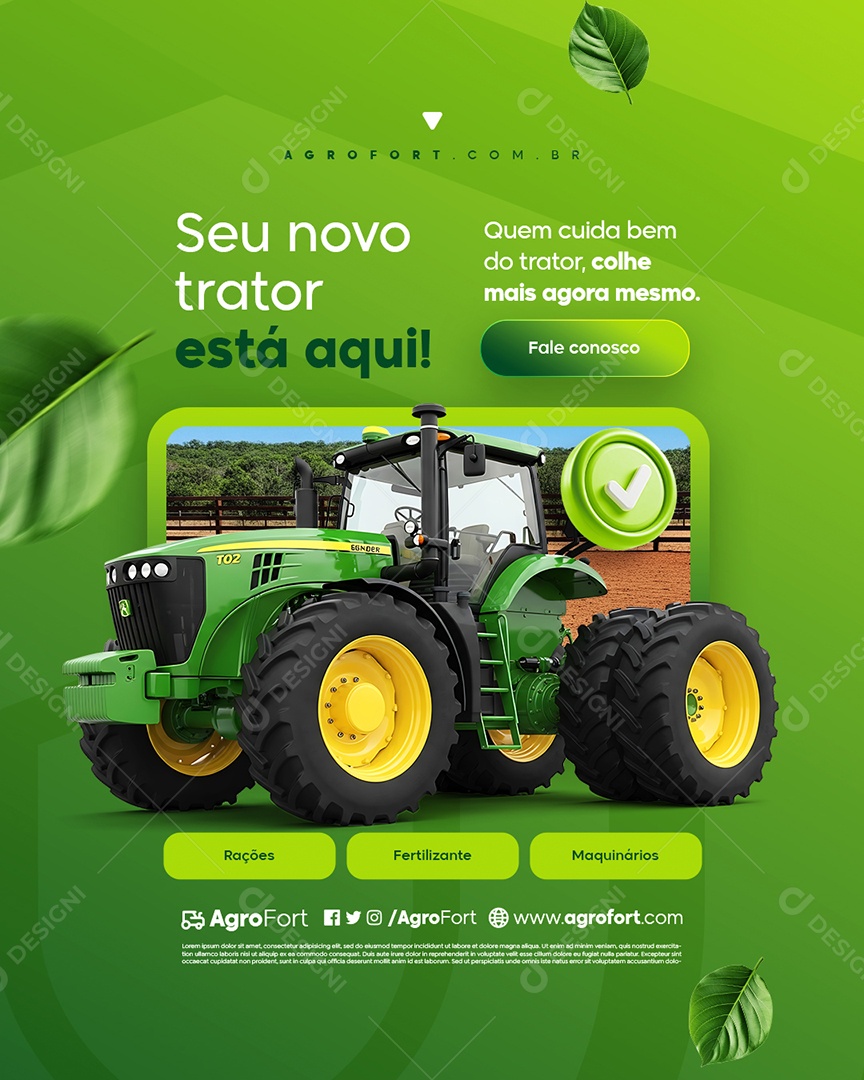 Agropecuária Seu Novo Trator Está Aqui Social Media PSD Editável