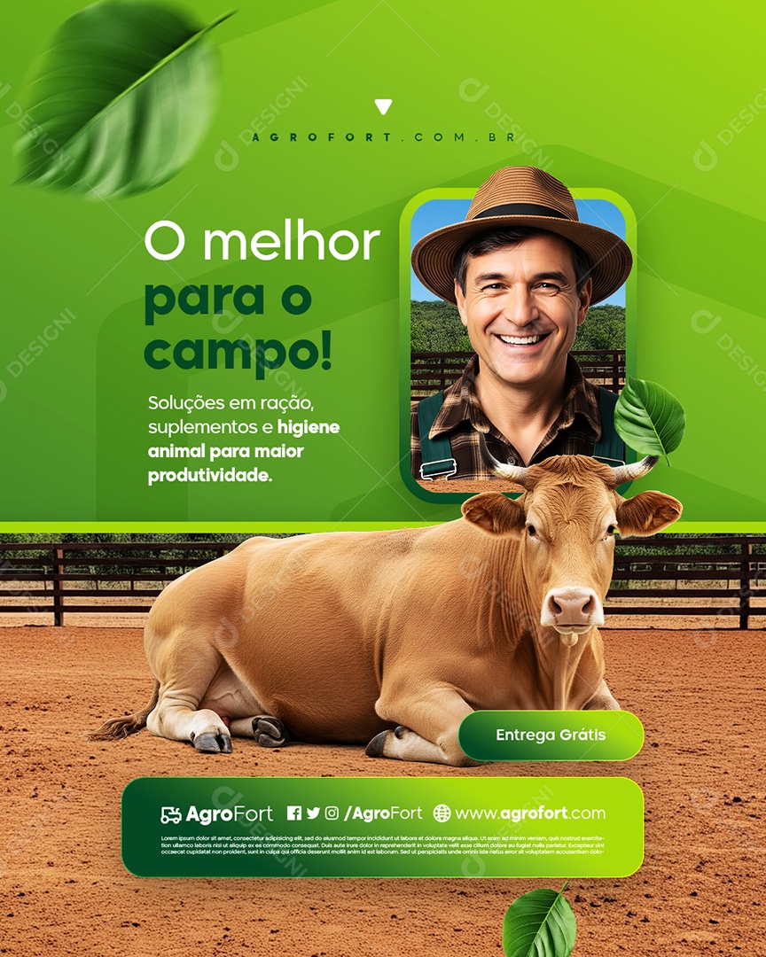 Agropecuária O Melhor para o Campo Social Media PSD Editável
