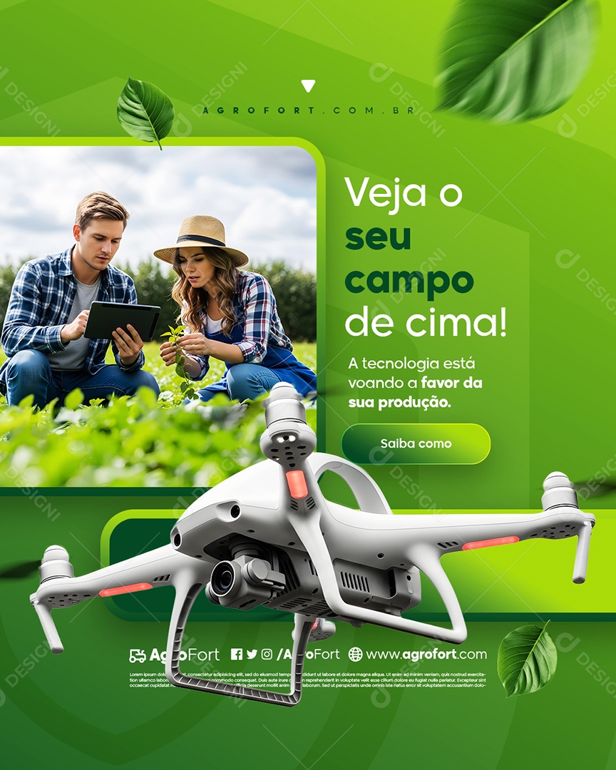 Agropecuária Veja o Seu Campo de Cima Social Media PSD Editável