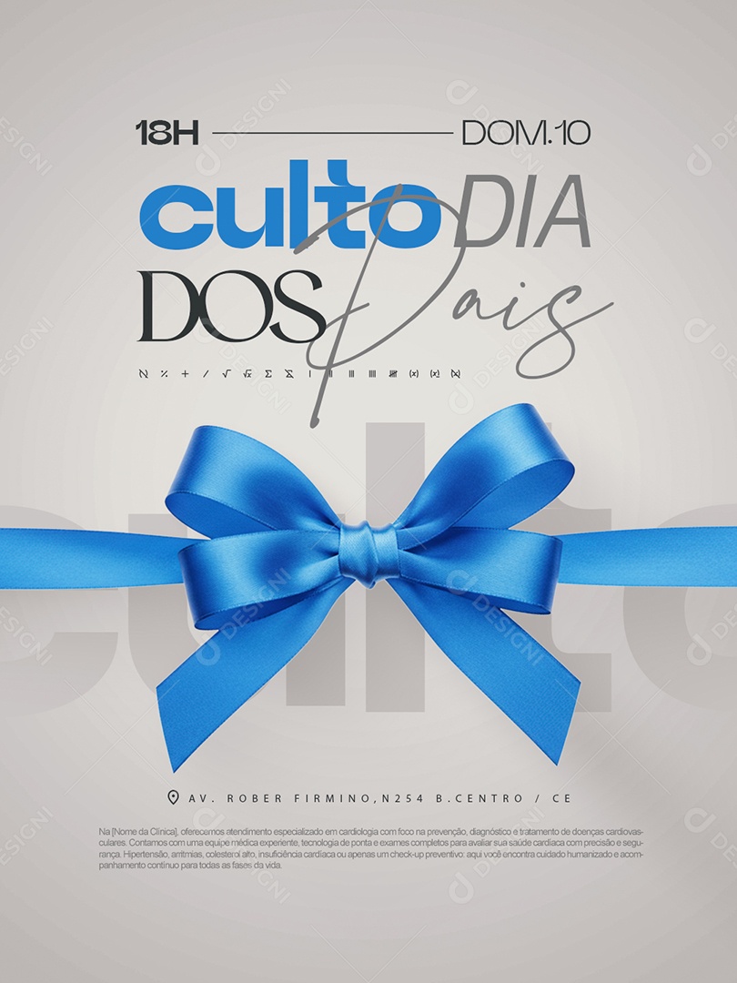 Gospel Culto Dia dos Pais Domingo Social Media PSD Editável