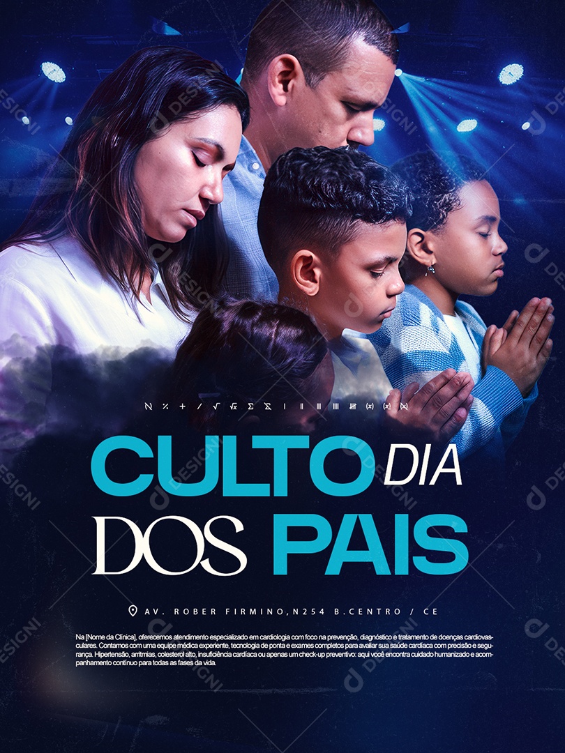 Gospel Culto Dia dos Pais Social Media PSD Editável