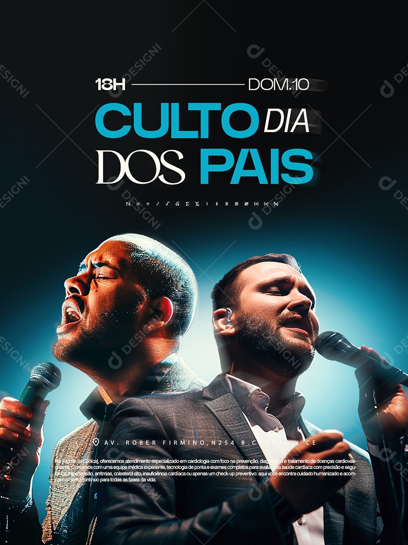 Gospel Culto Dia dos Pais Domingo Social Media PSD Editável