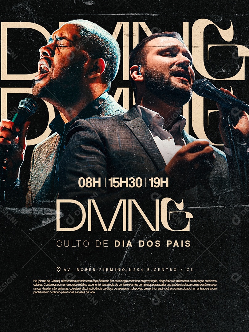 Gospel Culto De Dia dos Pais Domingo Social Media PSD Editável