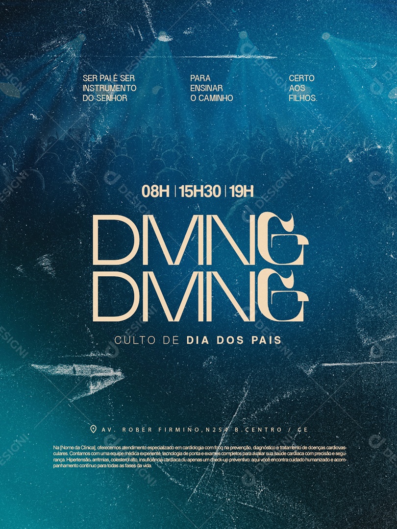 Gospel Culto De Dia dos Pais Domingo Social Media PSD Editável