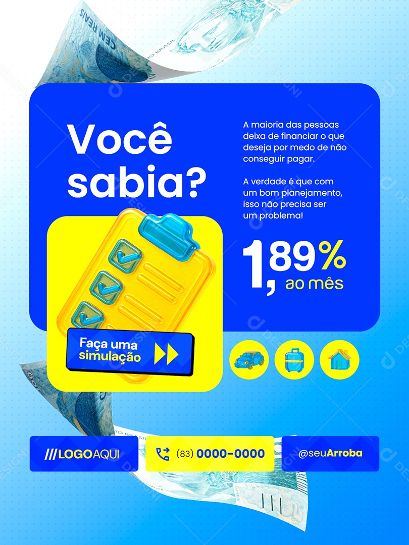 Financiadora Você Sabia Social Media PSD Editável