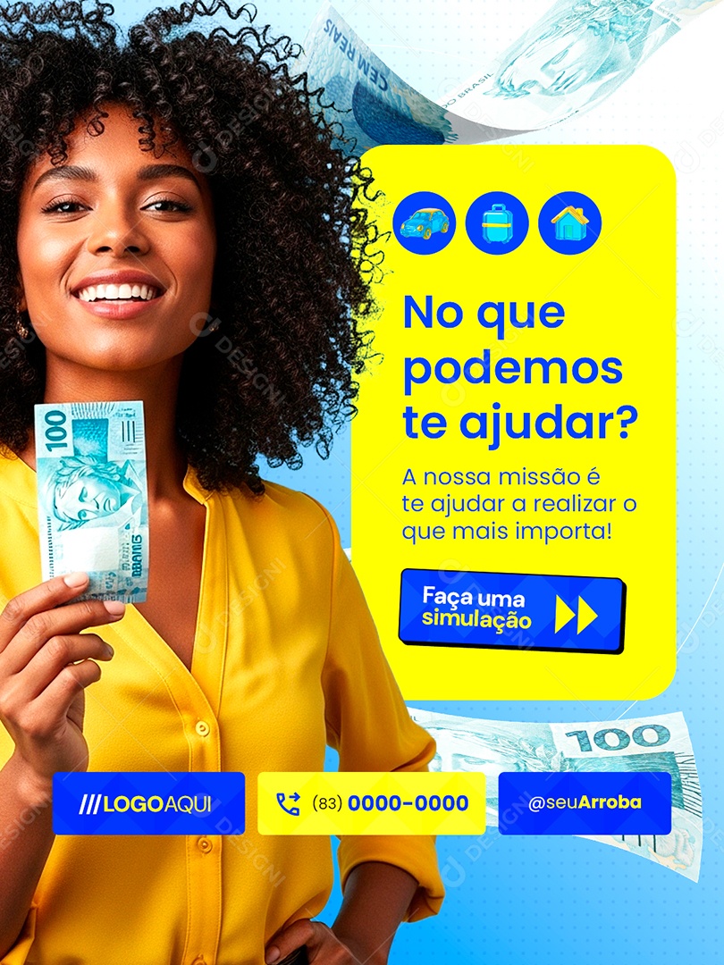 Financiadora no Que Podemos Te Ajudar Social Media PSD Editável