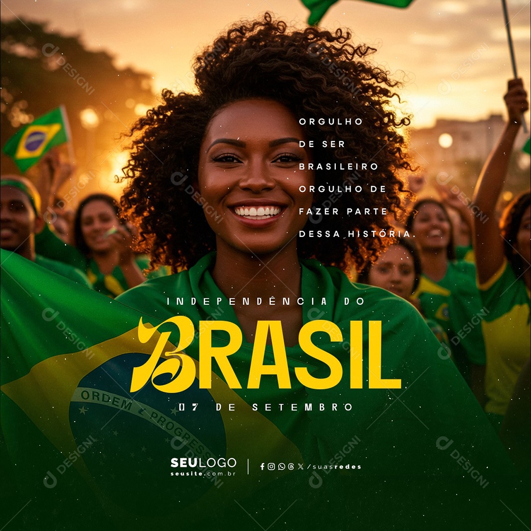 Dia da Independência do Brasil 07 de Setembro Social Media PSD Editável