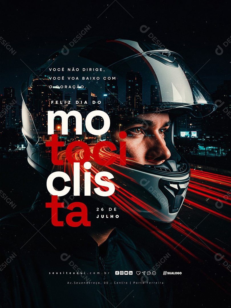 Feliz Dia do Motociclista 27 de Julho Social Media PSD Editável