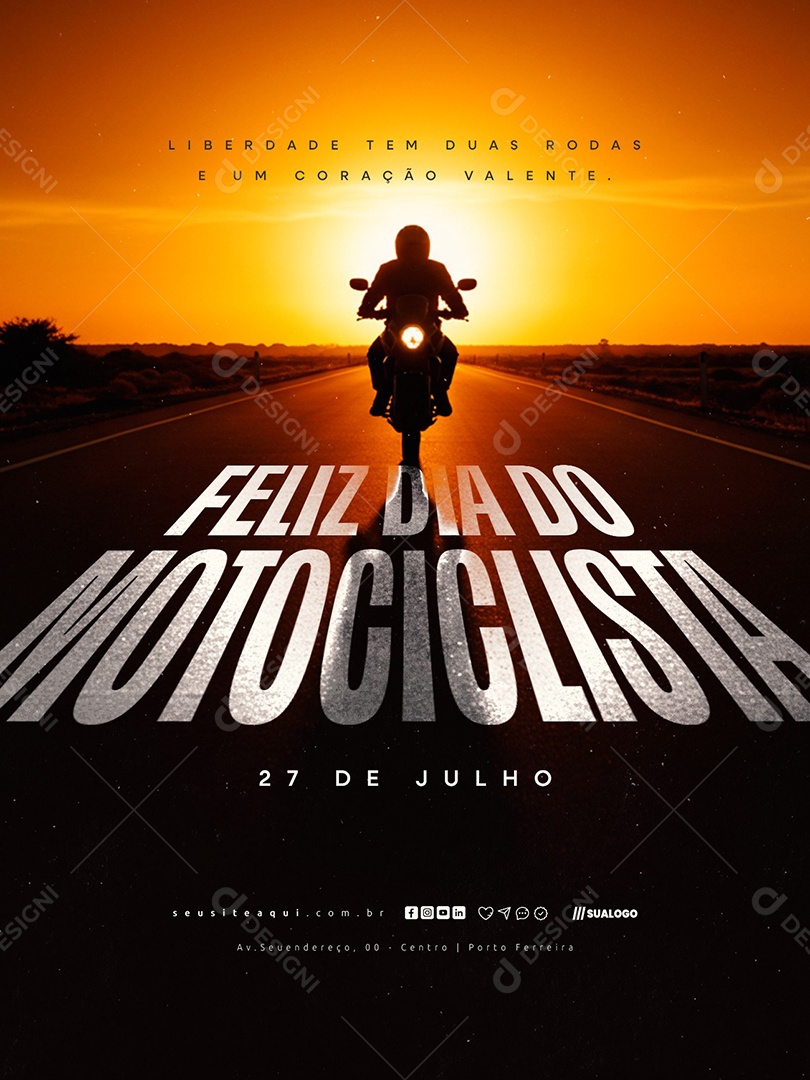 Feliz Dia do Motociclista 27 de Julho Social Media PSD Editável