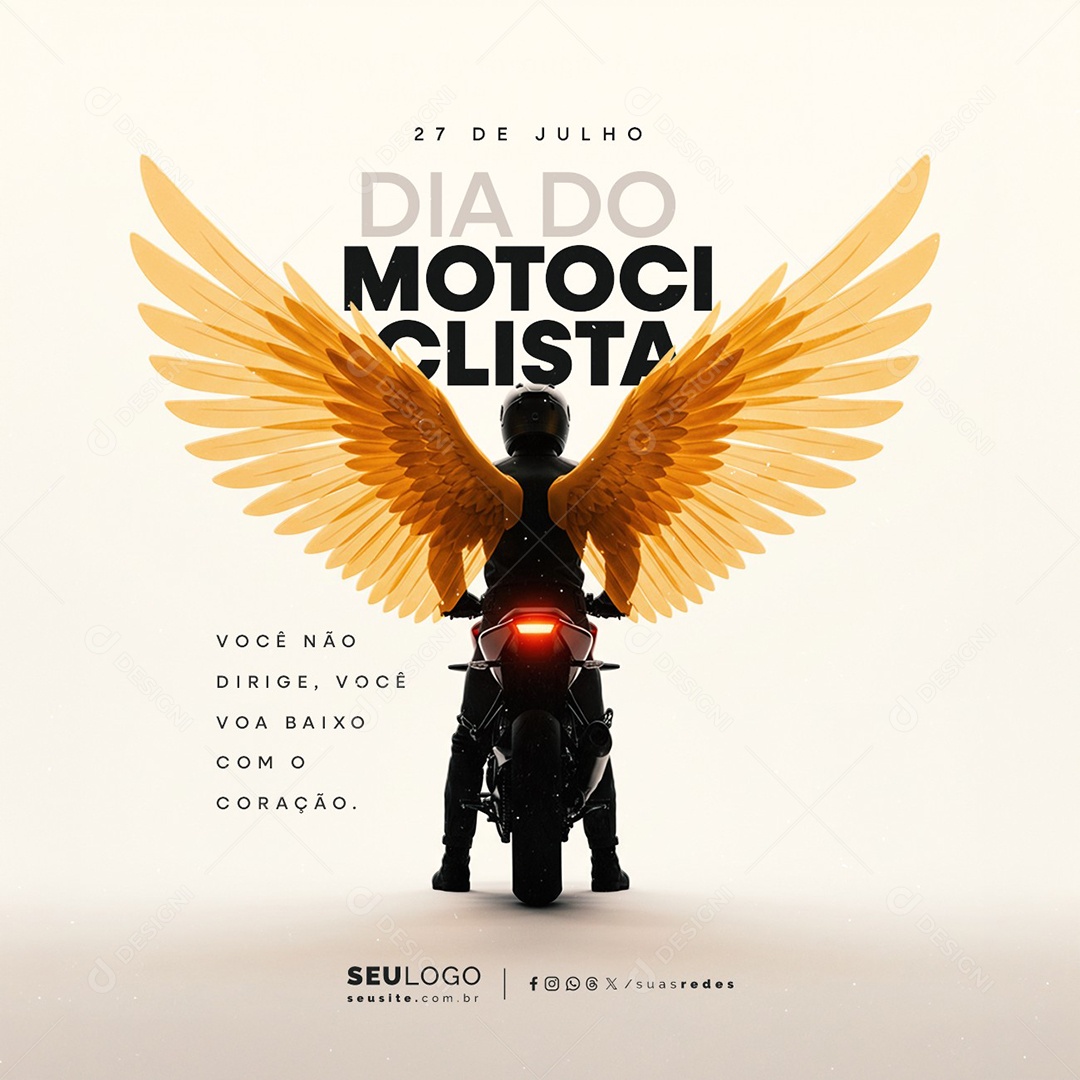 Dia do Motociclista 27 de Julho Social Media PSD Editável