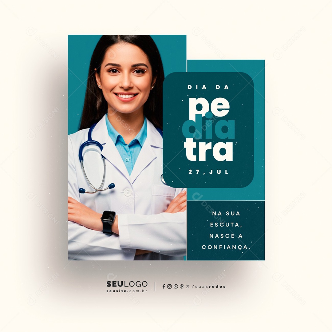 Dia do Pediatra 27 de Julho Social Media PSD Editável