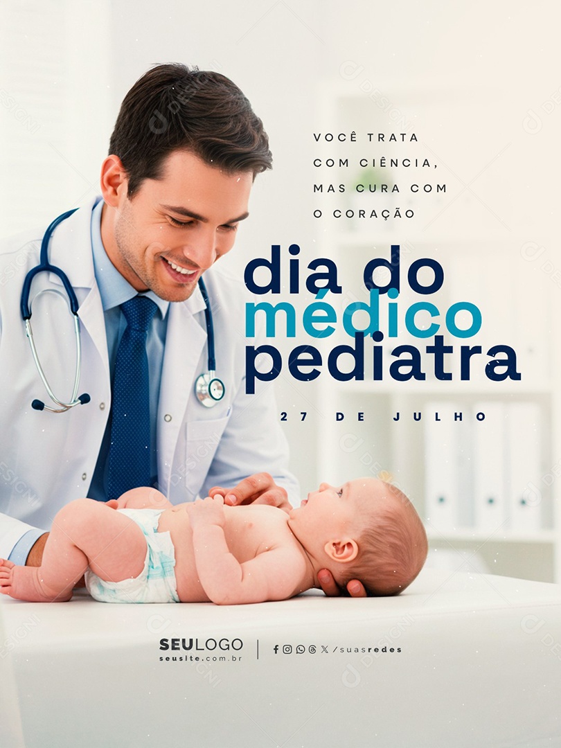 Dia do Médico Pediatra 27 de Julho Social Media PSD Editável