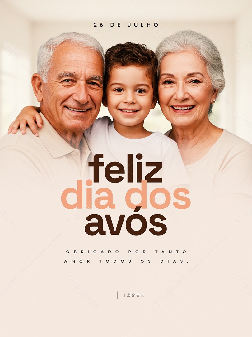 Feliz Dia dos Avós 26 de Julho Social Media PSD Editável