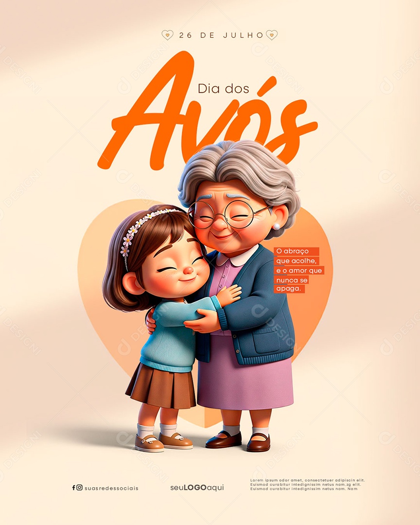 Dia dos Avós 26 de Julho Social Media PSD Editável