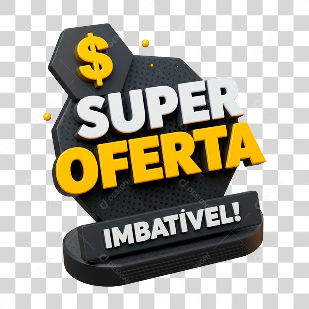 Selo 3D Super Oferta Imbatível para Composição PNG Transparente