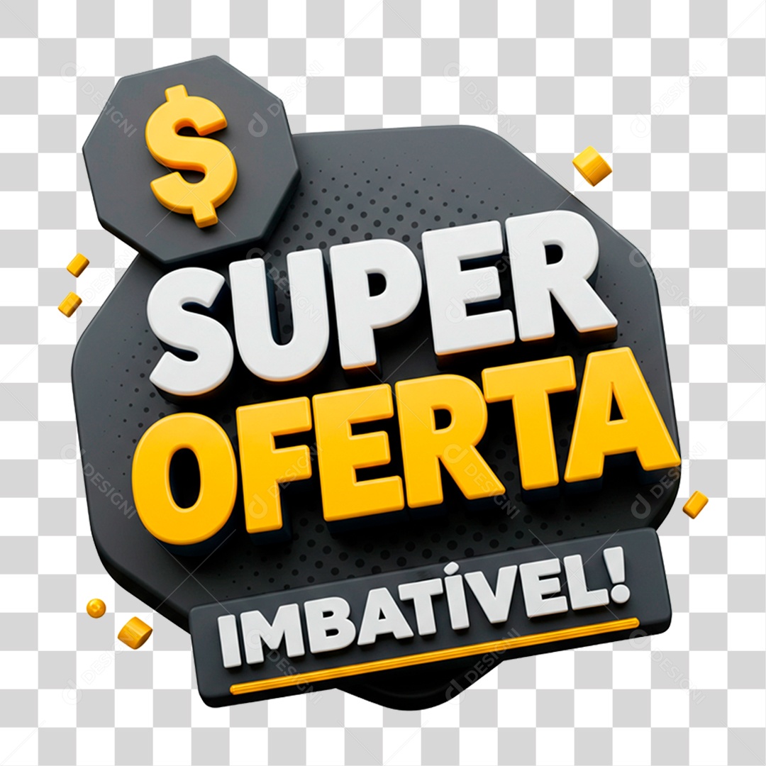 Selo 3D Super Oferta Imbatível para Composição PNG Transparente