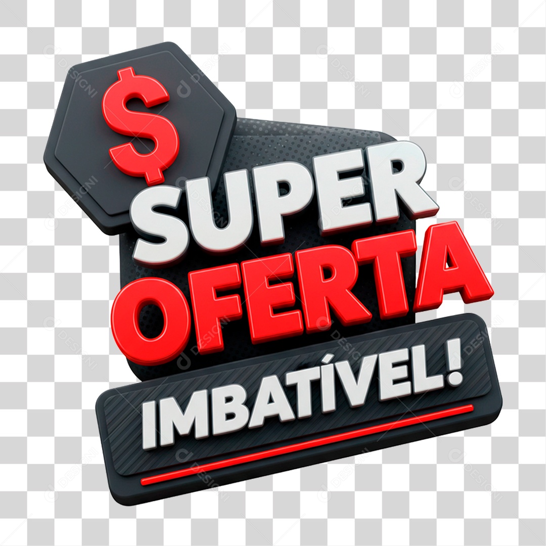 Selo 3D Super Oferta Imbatível para Composição PNG Transparente