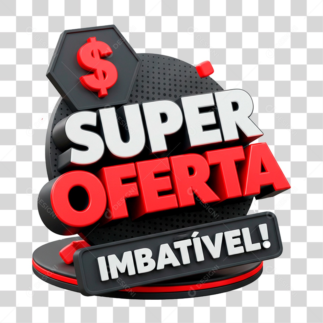 Selo 3D Super Oferta Imbatível para Composição PNG Transparente