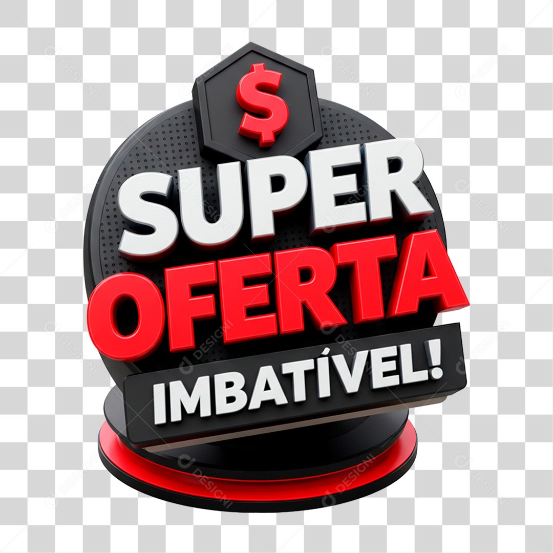 Selo 3D Super Oferta Imbatível para Composição PNG Transparente