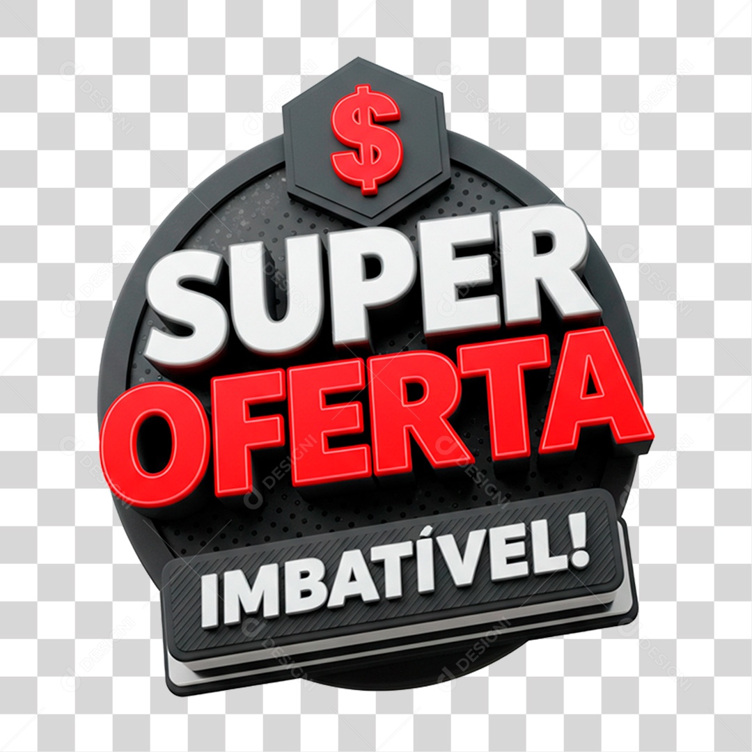 Selo 3D Super Oferta Imbatível para Composição PNG Transparente