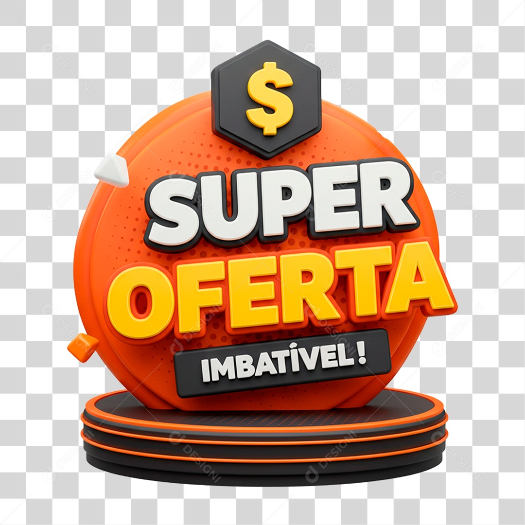 Selo 3D Super Oferta Imbatível para Composição PNG Transparente