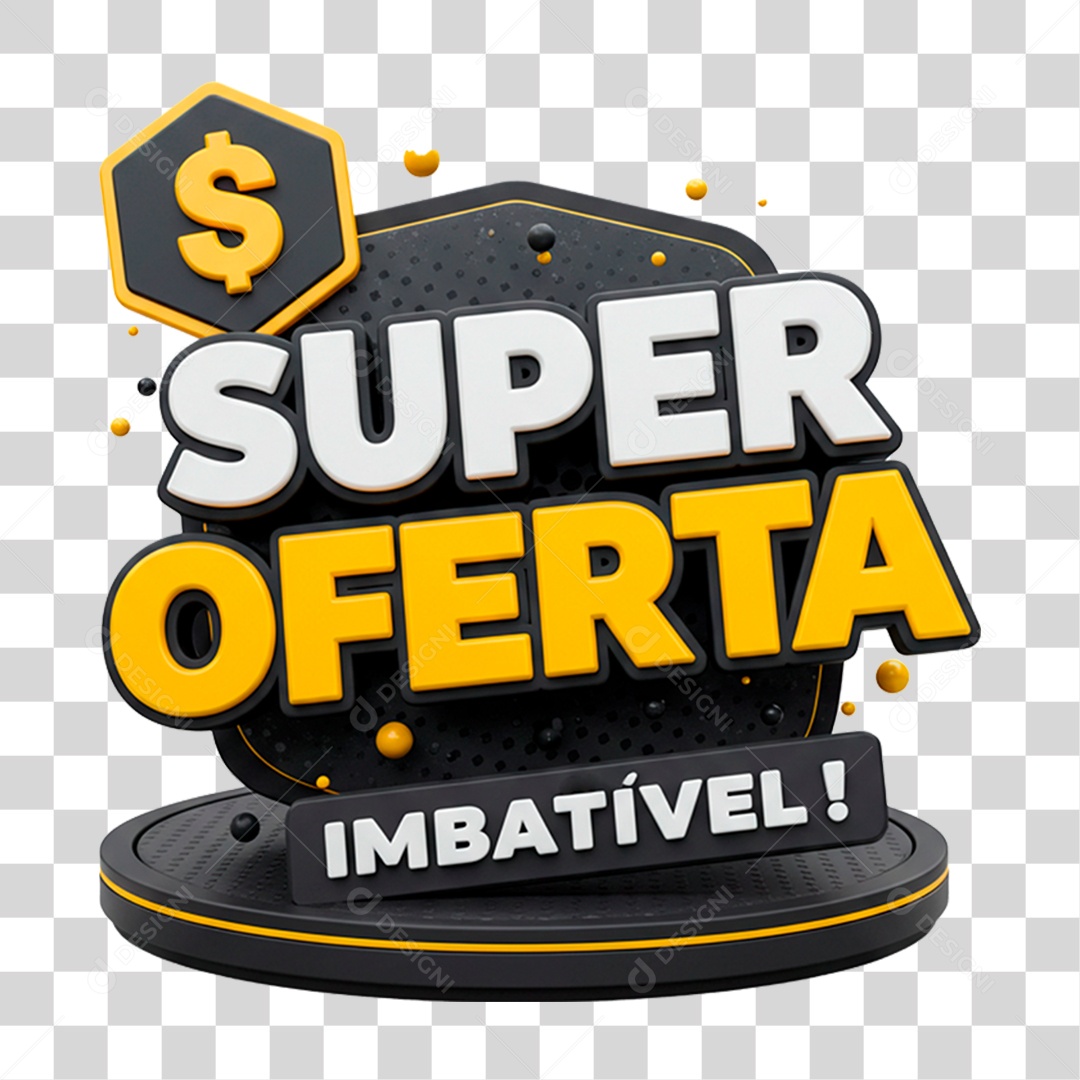 Selo 3D Super Oferta Imbatível para Composição PNG Transparente