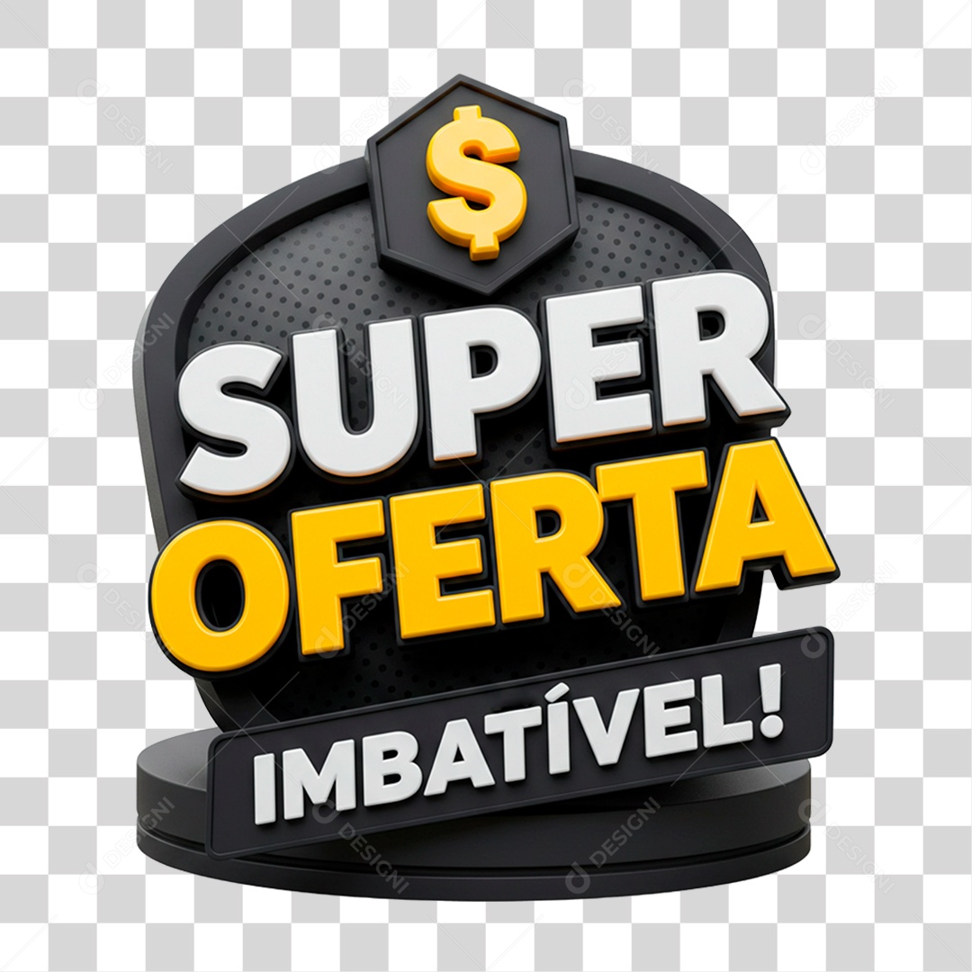 Selo 3D Super Oferta Imbatível para Composição PNG Transparente