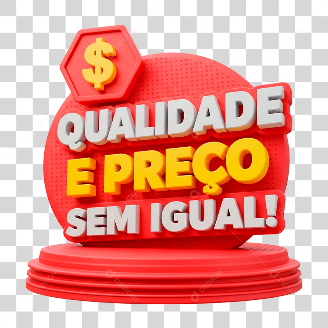 Selo 3D Qualidade e Preço Sem Igual PNG Transparente