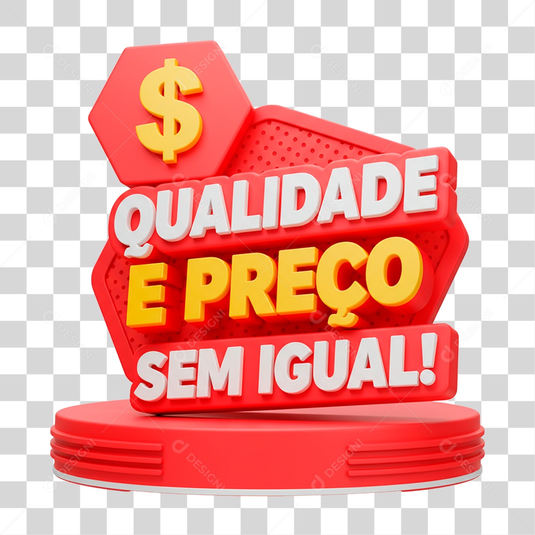 Selo 3D Qualidade e Preço Sem Igual PNG Transparente