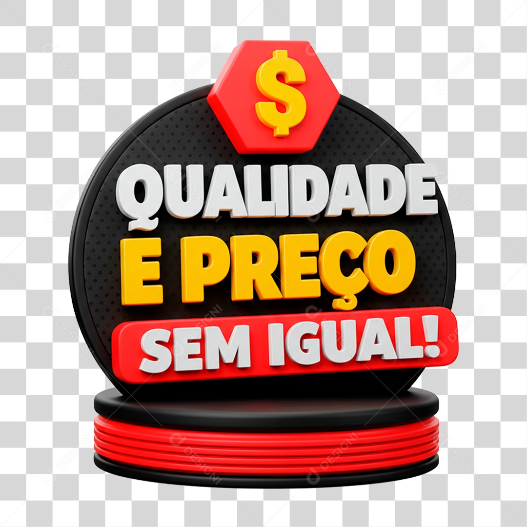 Selo 3D Qualidade e Preço Sem Igual PNG Transparente