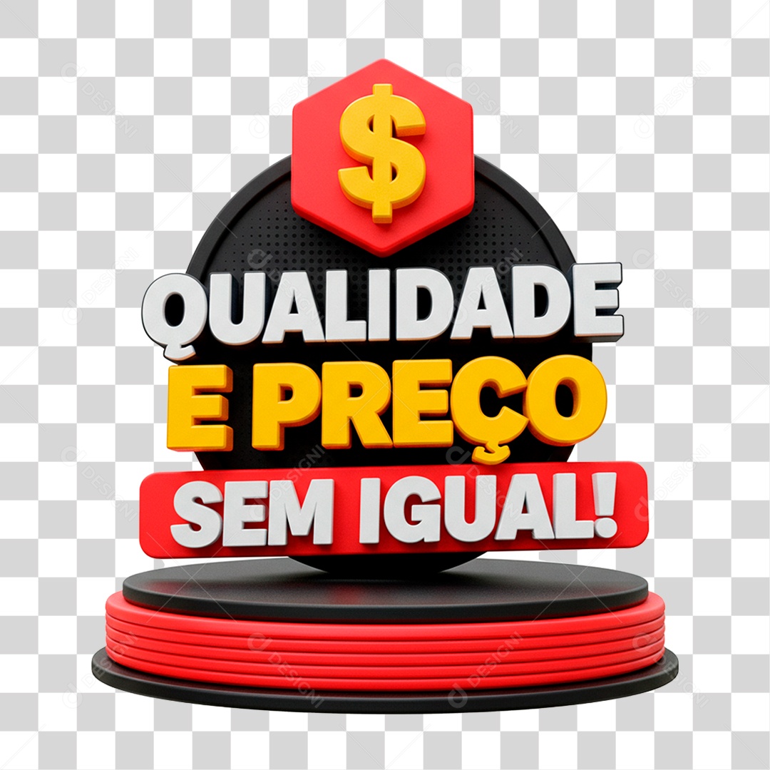 Selo 3D Qualidade e Preço Sem Igual PNG Transparente