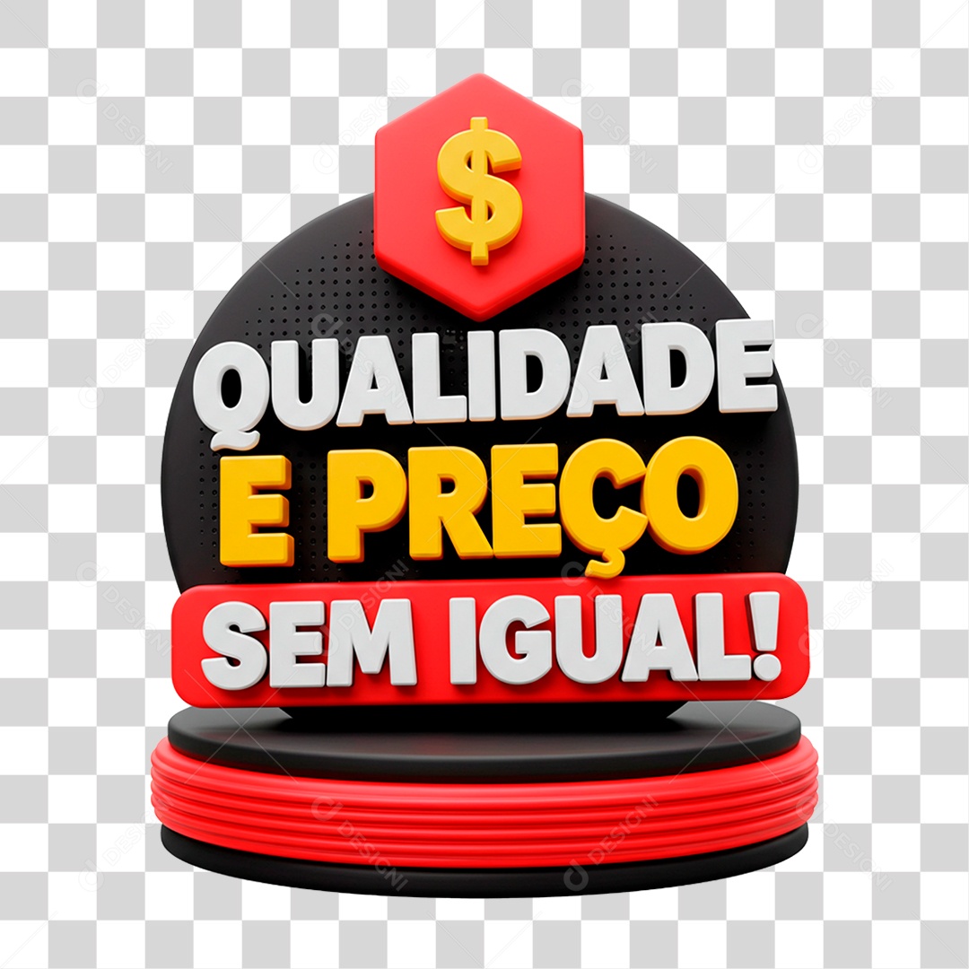 Selo 3D Qualidade e Preço Sem Igual PNG Transparente
