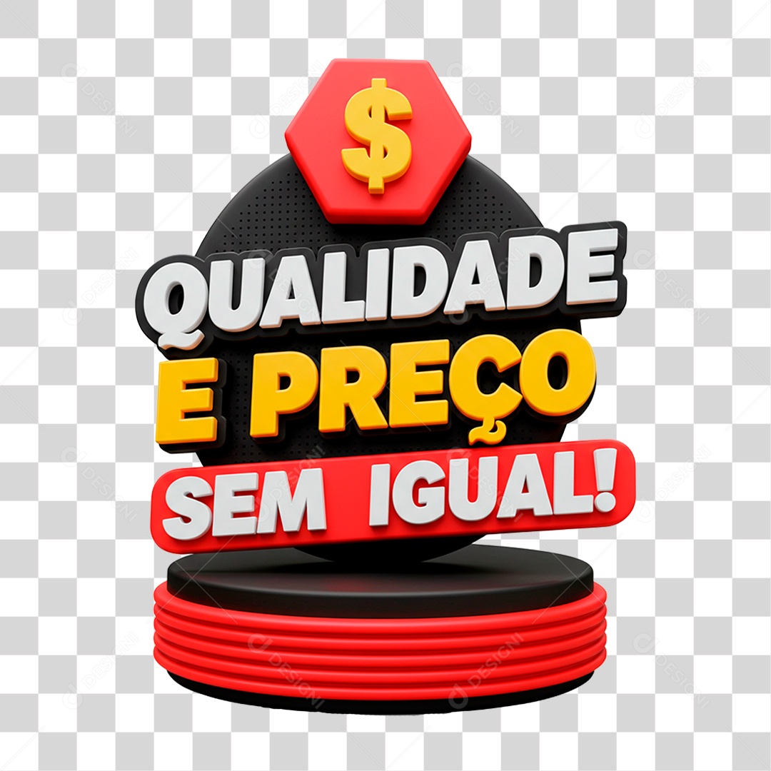 Selo 3D Qualidade e Preço Sem Igual PNG Transparente