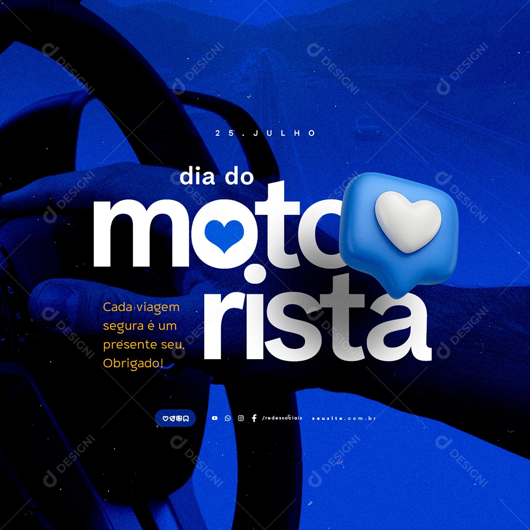 Dia do Motorista 25 de Julho Social Media PSD Editável