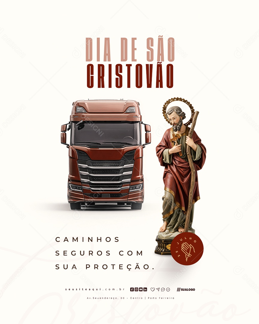 Dia de São Cristóvão 25 de Julho Social Media PSD Editável