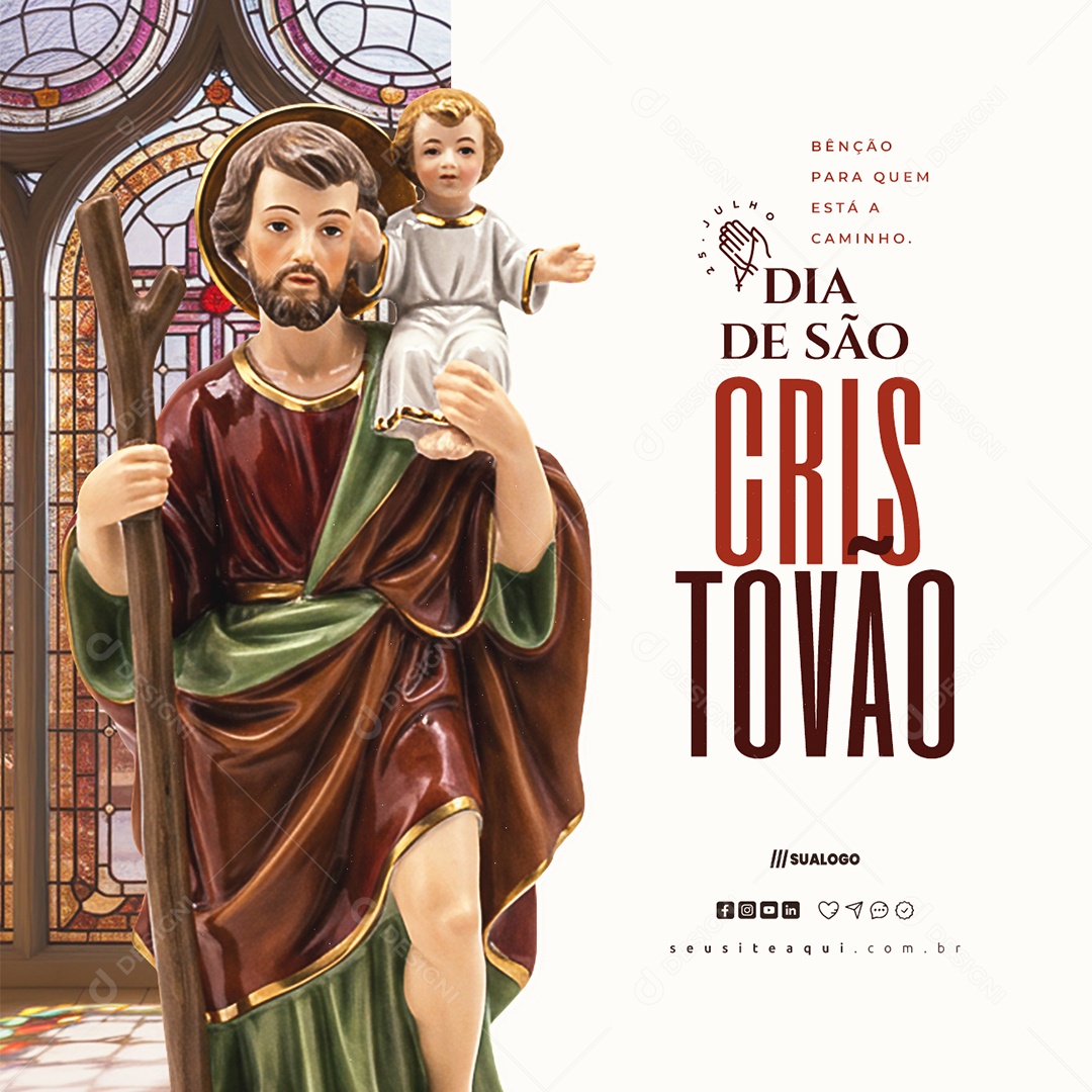 Dia de São Cristóvão 25 de Julho Social Media PSD Editável
