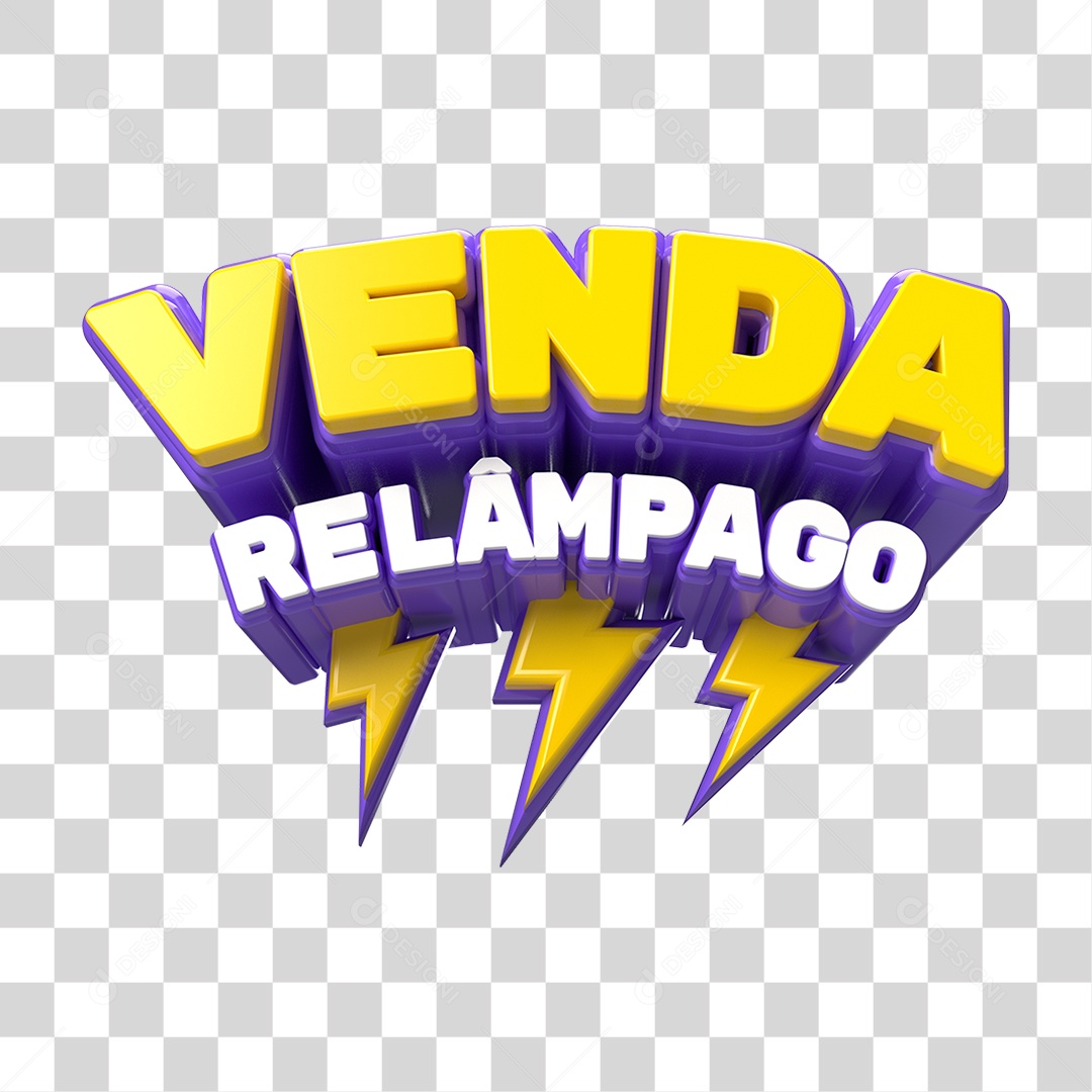 Selo 3D Venda Relâmpago PNG Transparente